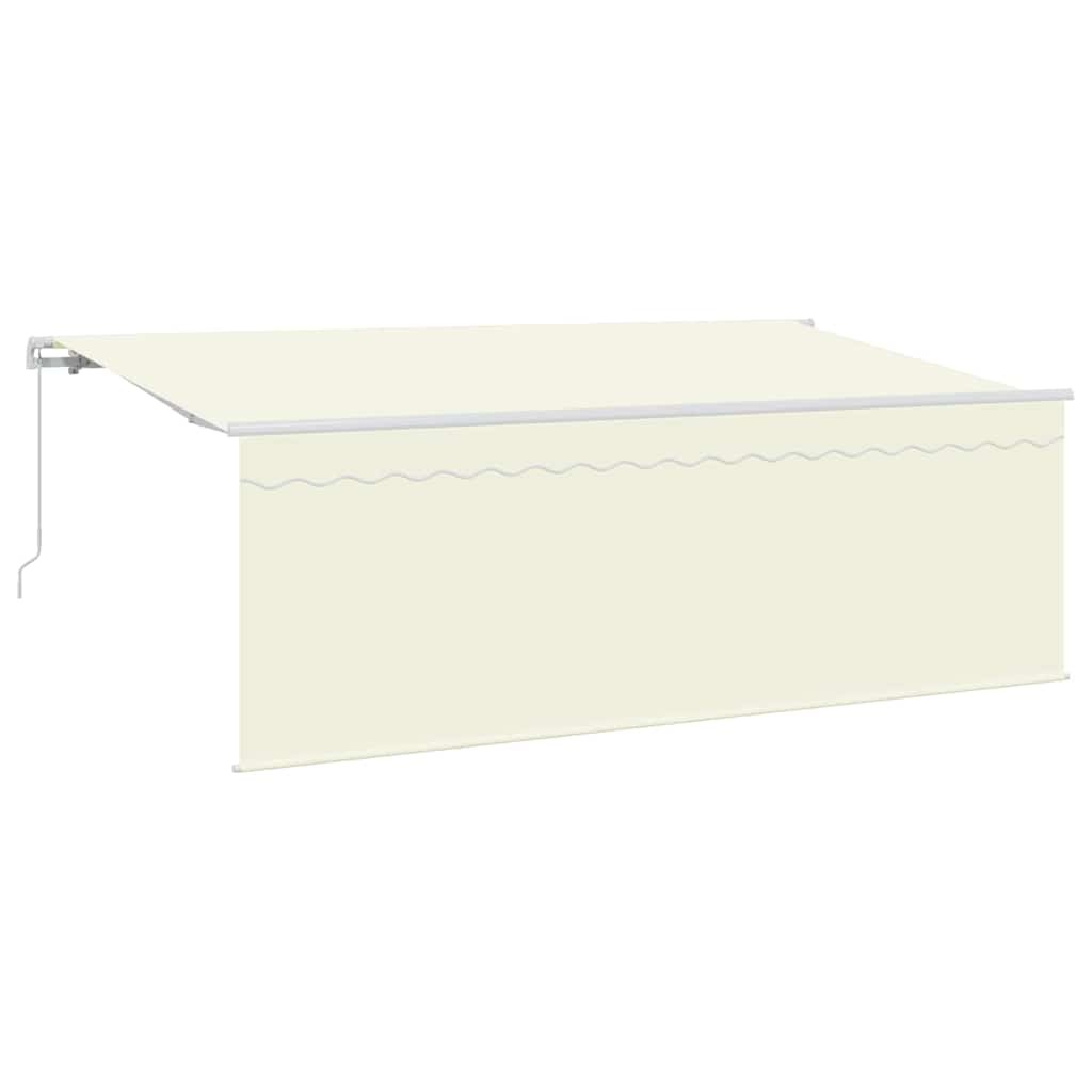 vidaXL Retractable Awning Cream 400 x 200 cm Polyester and Aluminium, Adjustable
