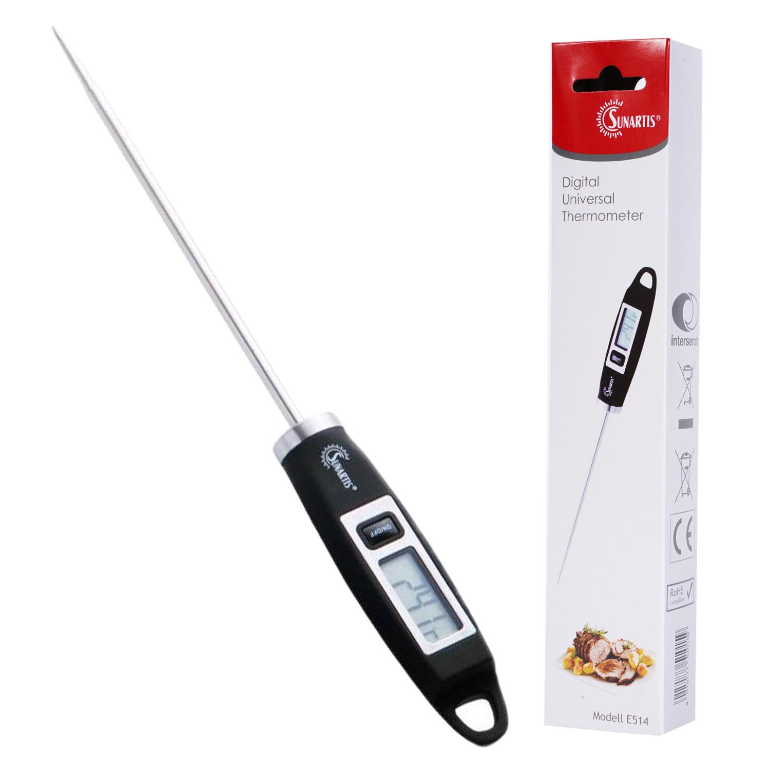 Sunartis Roast Thermometer Digital E514 Grill-Thermometer Meat Frying Kitchen