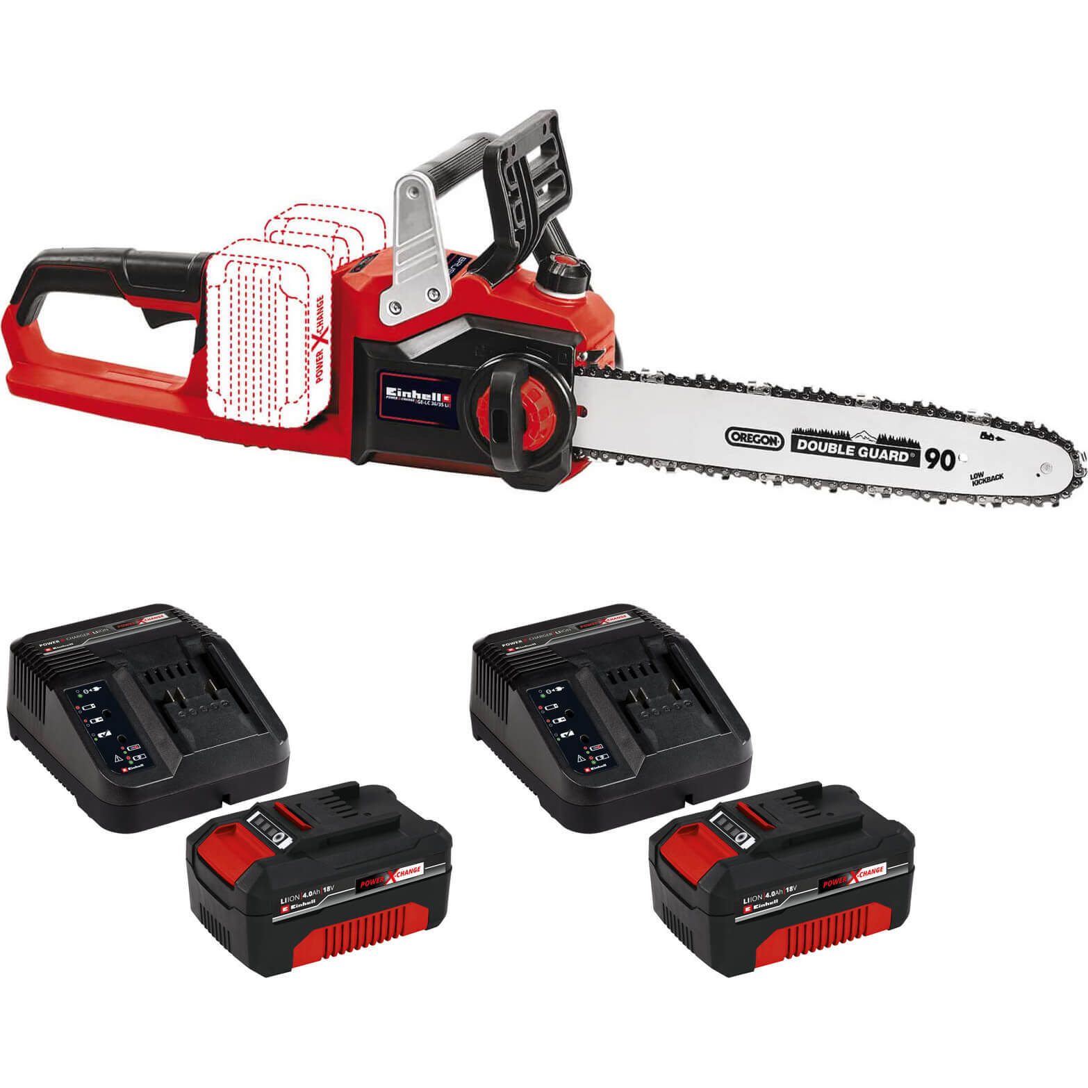 Einhell Professional GE-LC 36/35 Li 36v Cordless Brushless Chainsaw 350mm 2 x 4a