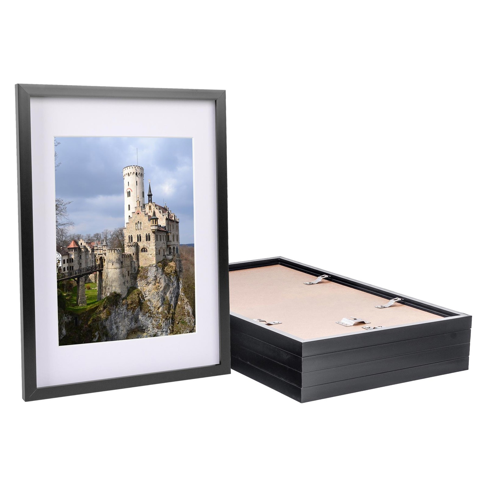 5x Black A3 (12" x 17") Photo Frames with White A4 Mount Picture Wall Décor