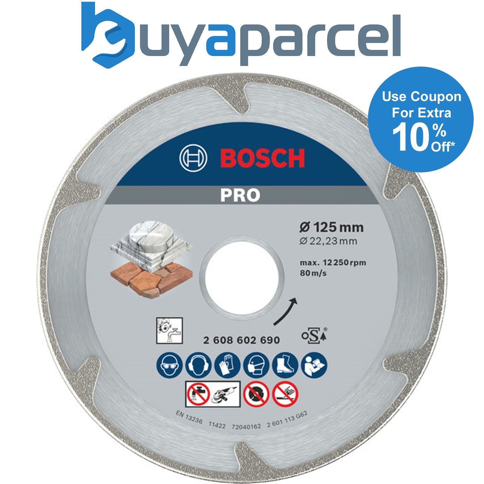 Bosch Diamond cutting discs PRO Marble Diamond Disc 125 x 22.23 mm 2608602690