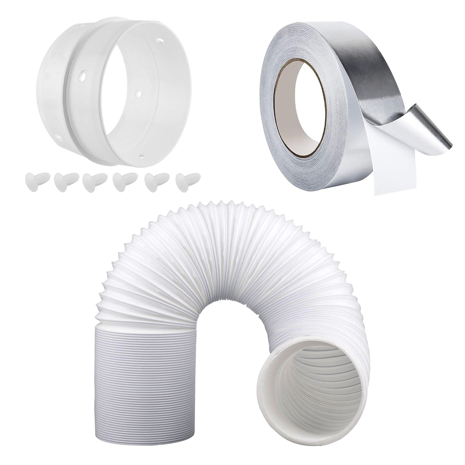 Tumble Dryer Vent Hose Kit 4" x 6m Duct + Extension Connector + Tape UNIVERSAL