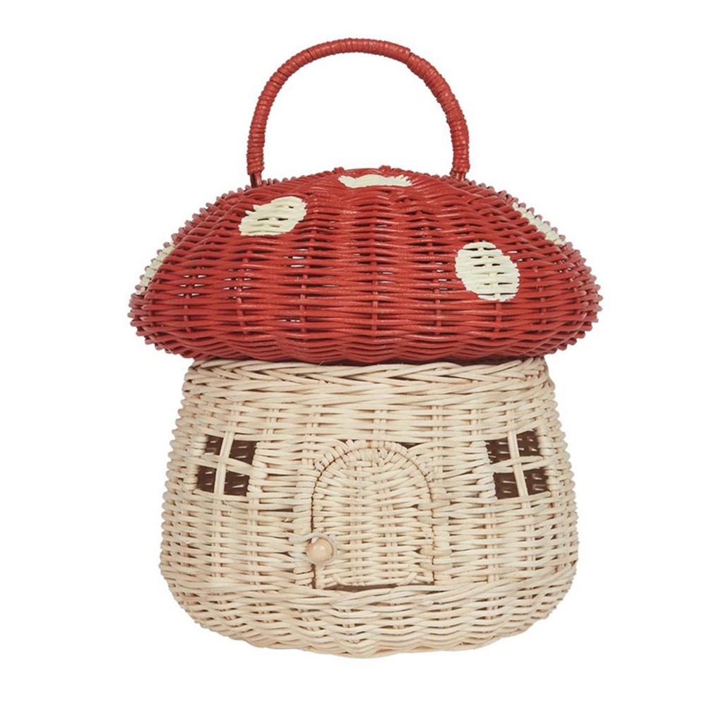 Handmade Rattan Mushroom-Shaped Storage Basket- Cute Handmade Handcrafted3711