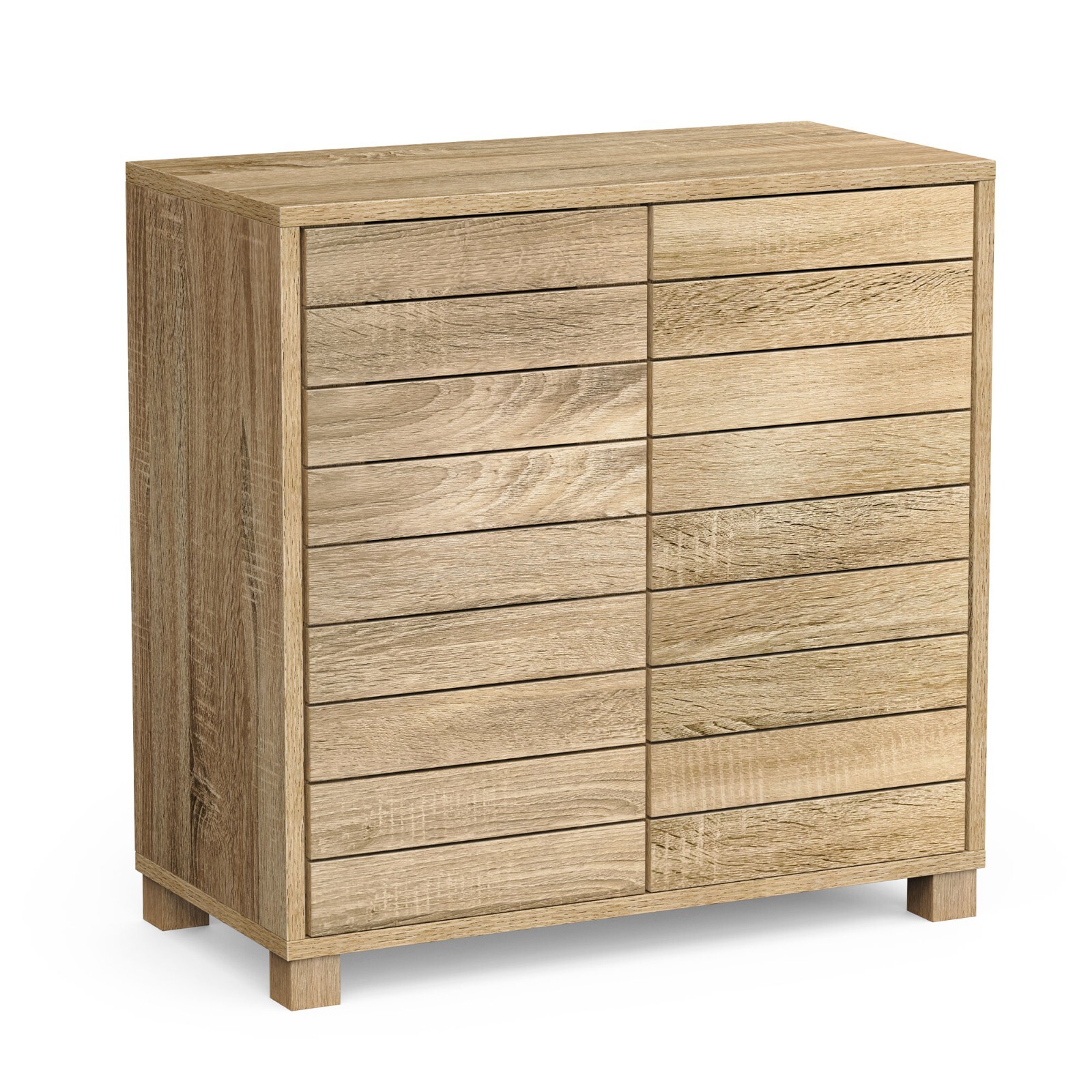 Bathroom Storage Cabinet, Oak Wood Effect Bathroom Floor Cabinet - VonHaus