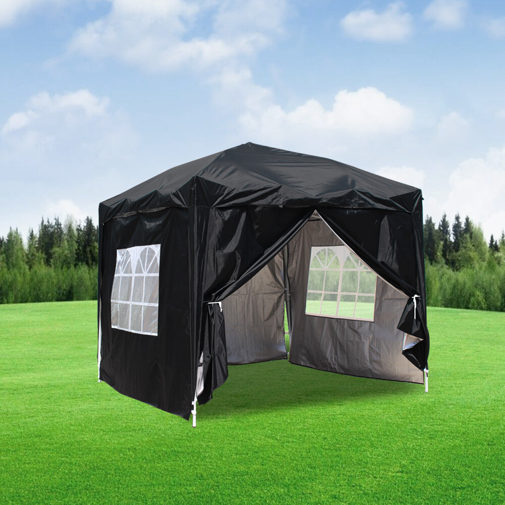 2.5x2.5m Black Pop Up Gazebo Marquee Outdoor Canopy Garden Patio Party Tent