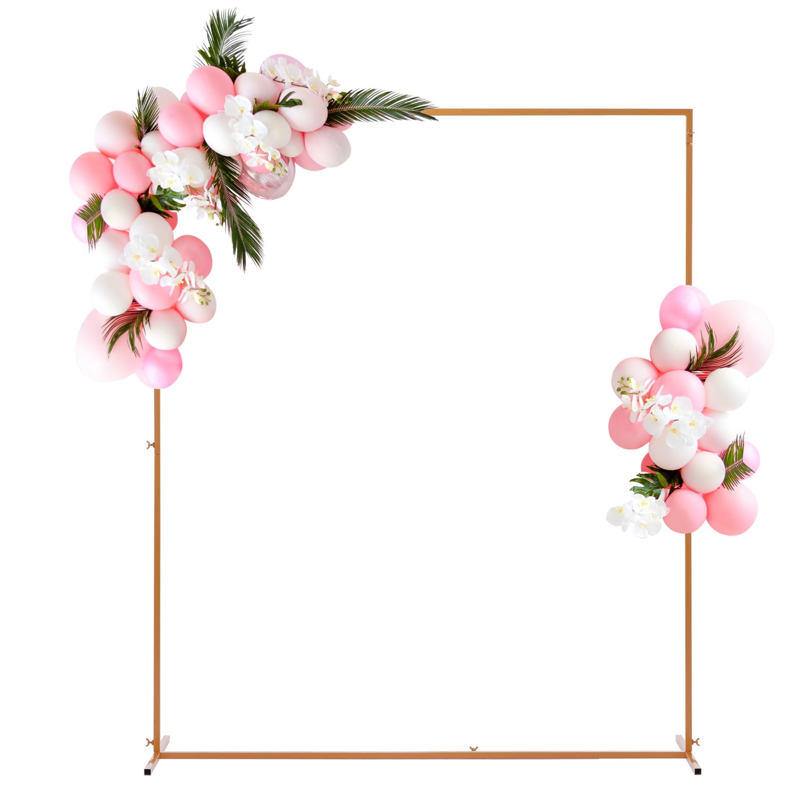 Metal Wedding Arch 6.6 Ft Square Arch Backdrop Sand Gold Tone for DIY Wedding