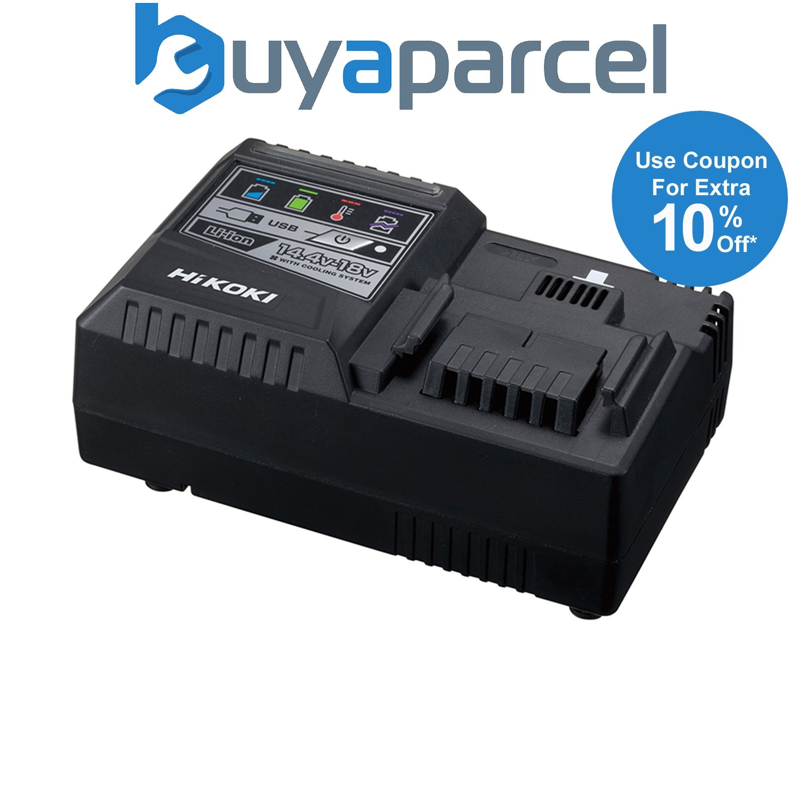 HiKOKI UC18YSL3 18V Rapid Smart Charger for Slide Li-ion Battery 14.4-18V USB