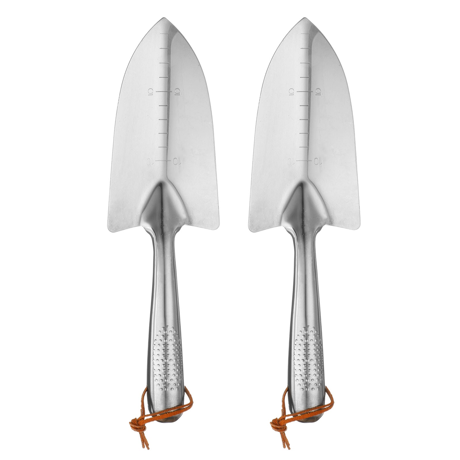 2pcs Garden Hand Shovel 11.4" Stainless Steel Depth Marks Transplanting Trowel