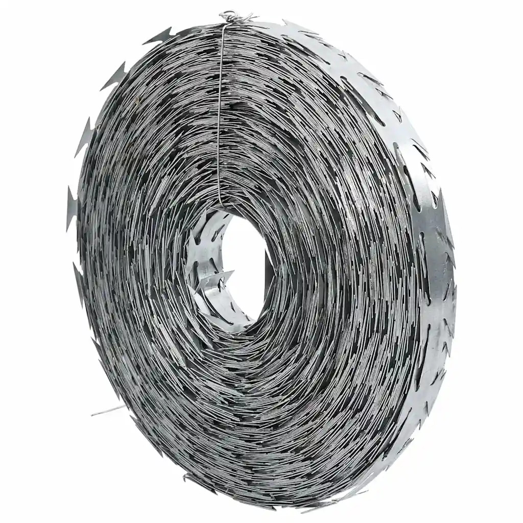 vidaXL Razor Wire Silver 5000 x 1.9 cm Galvanised steel, Garden and Terrace, Cir
