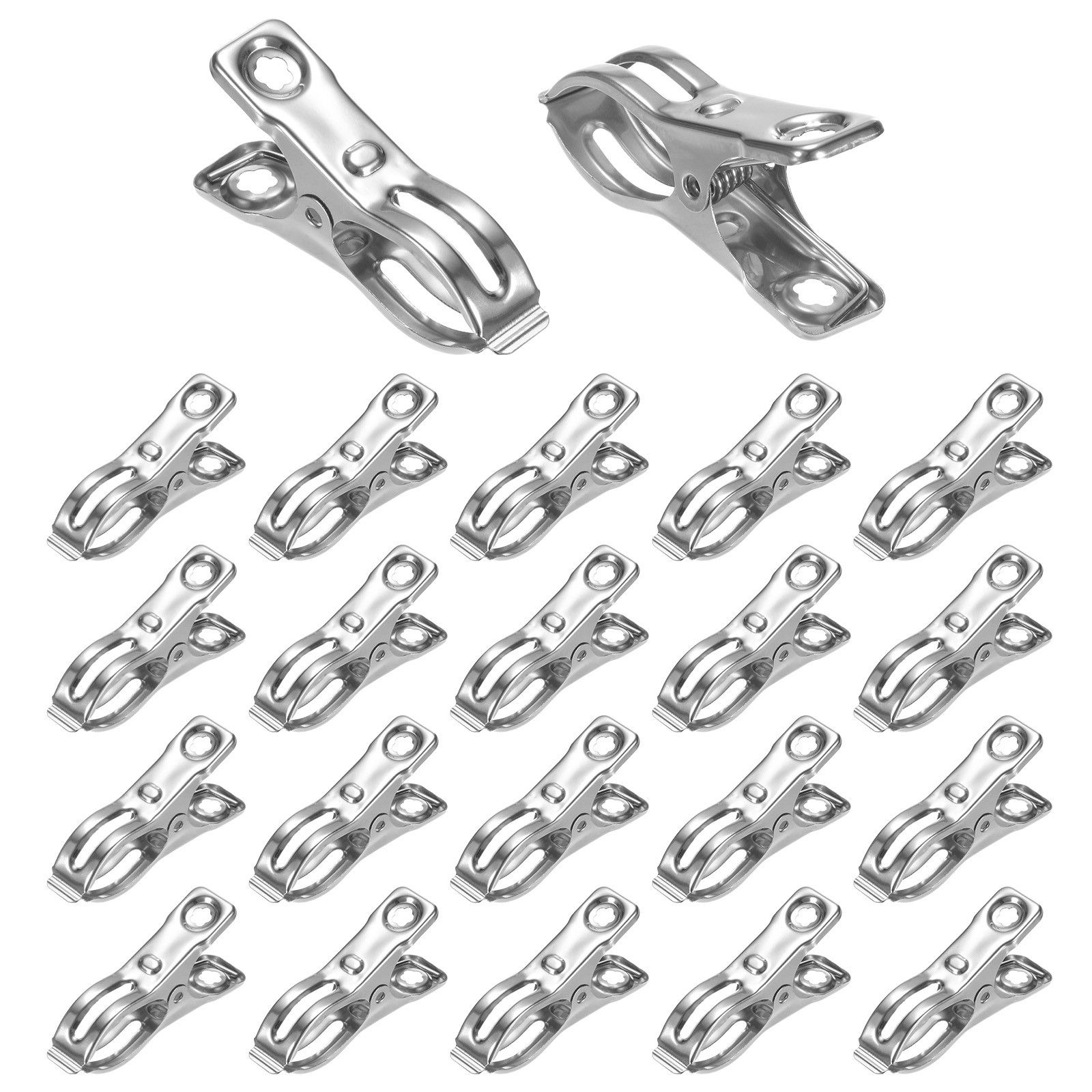 100-Pack Greenhouse Clamps, Greenhouse Film Clamps 2.36" for Garden Net [Silver]