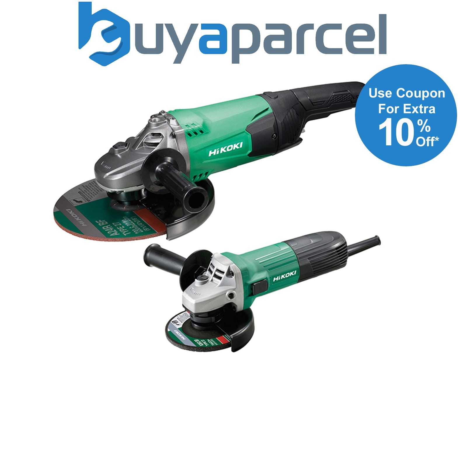 HiKOKI 110v Grinders G23ST 230 9" G12SS/J2 115 4 1/2" Twin Pack G23ST/G12STXJ2Z