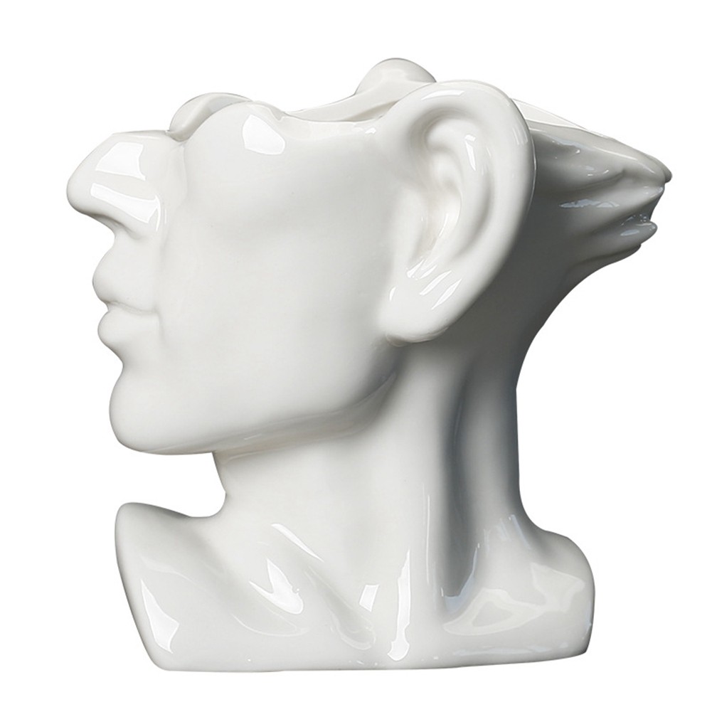 2X(Portrait Statue Vase Planter Nordic Flower Pot Ceramic Indoor Desktop5868