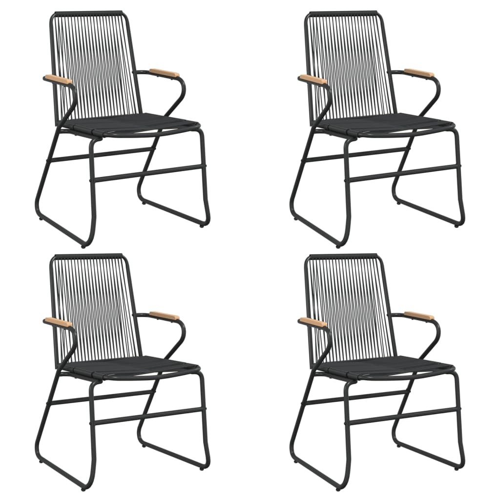 Garden Chairs Balcony Lounger 4 pcs Black PVC Rattan vidaXL