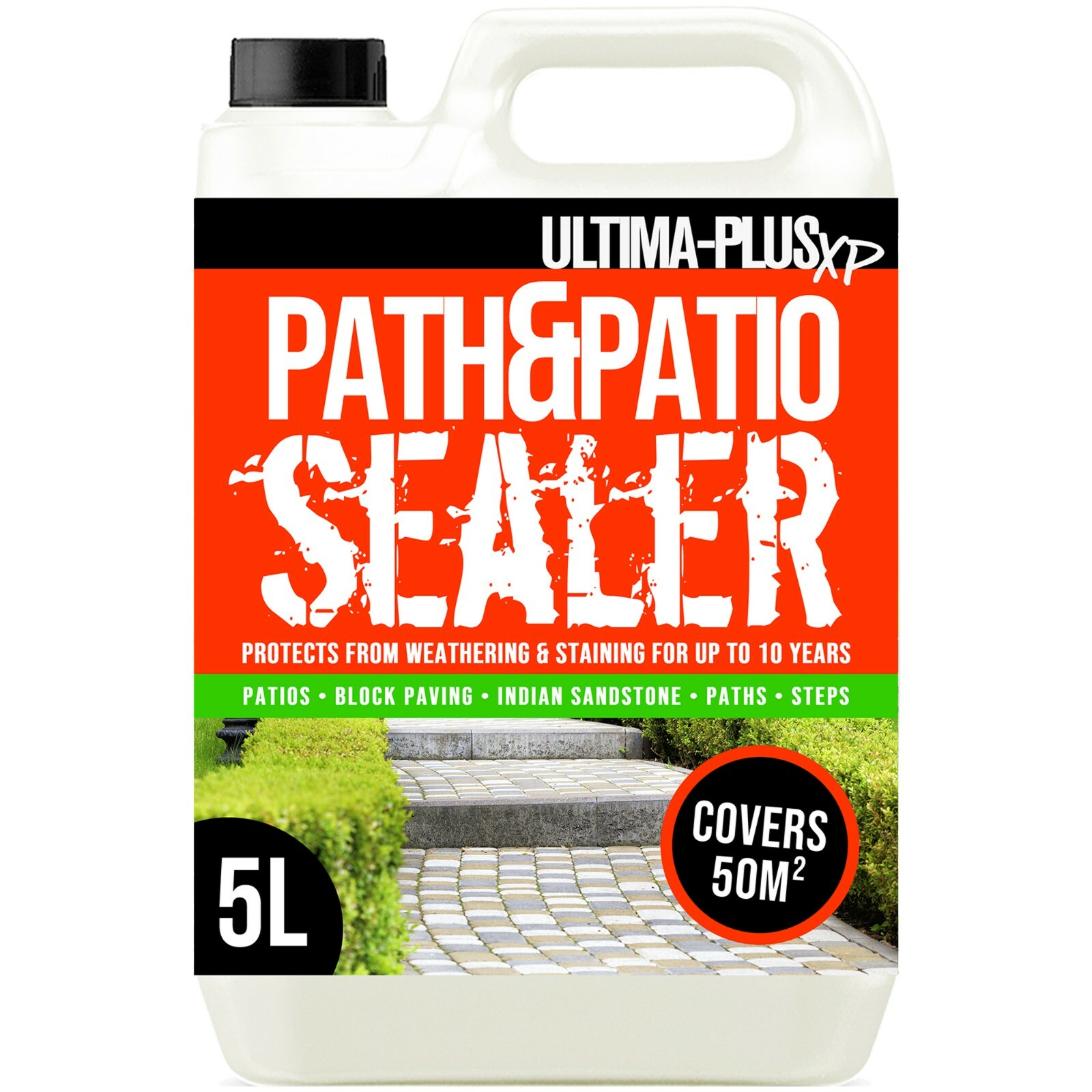 Ultima Plus Patio Sealer Drive Way Paths Indian Stone Concrete Slabs Cobbles 5L