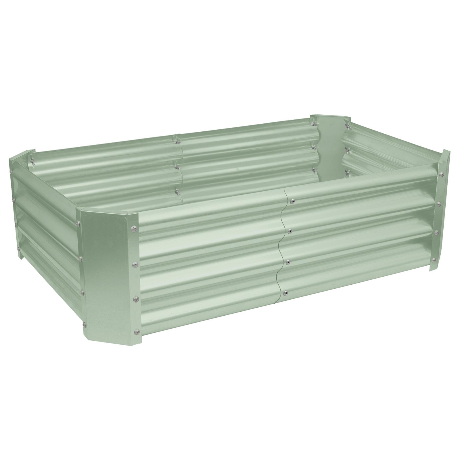 1x Green 120cm x 60cm Rectangle Galvanised Steel Raised Garden Bed Planter Box