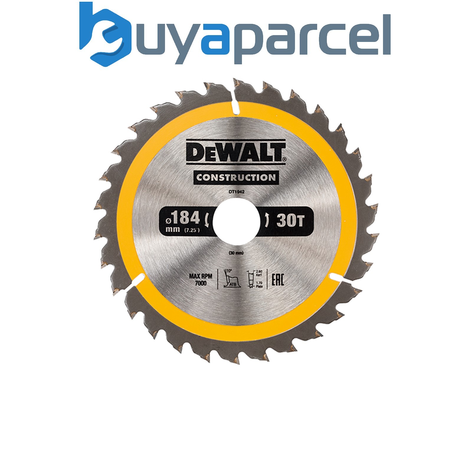 Dewalt DT1942-QZ Portable Construction Circular Saw Blade 184 x 30mm x 30T