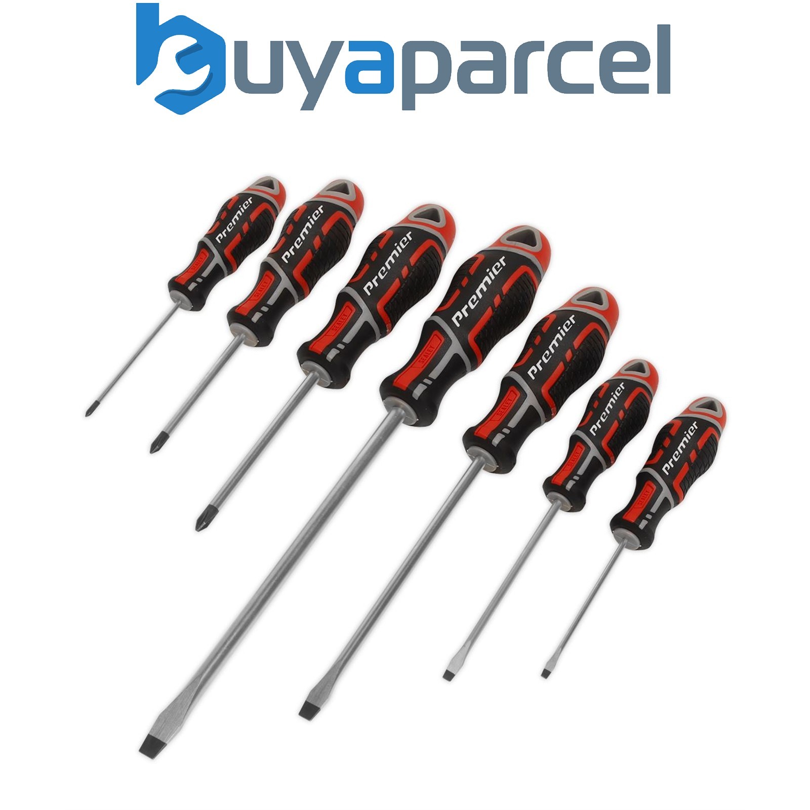 Sealey AK4321 Premier GripMAX&reg; Screwdriver Set 7pc - Red