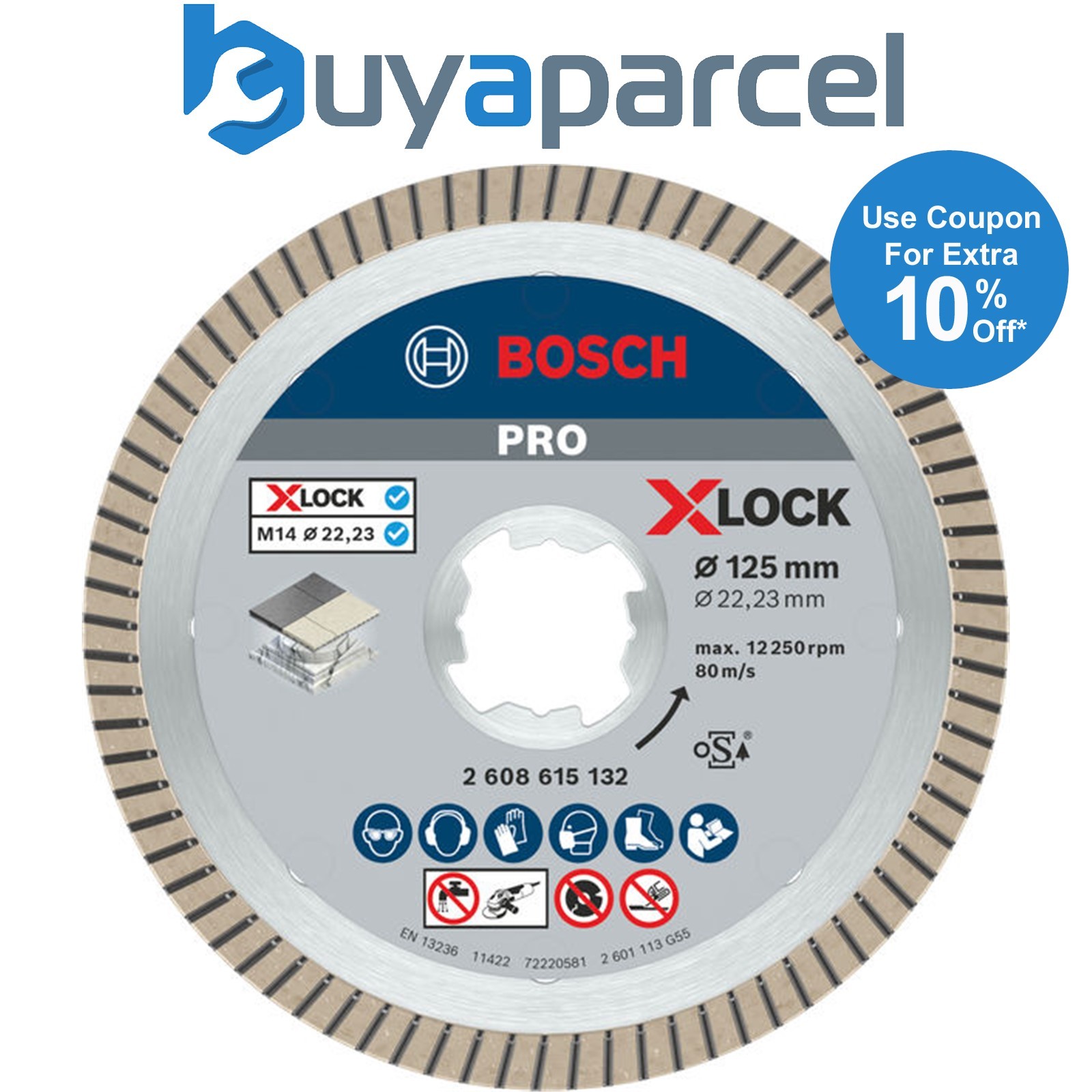 Bosch Cutting Disc PRO Ceramic X-Lock Diamond Disc 125 x 22.23mm 2608615132