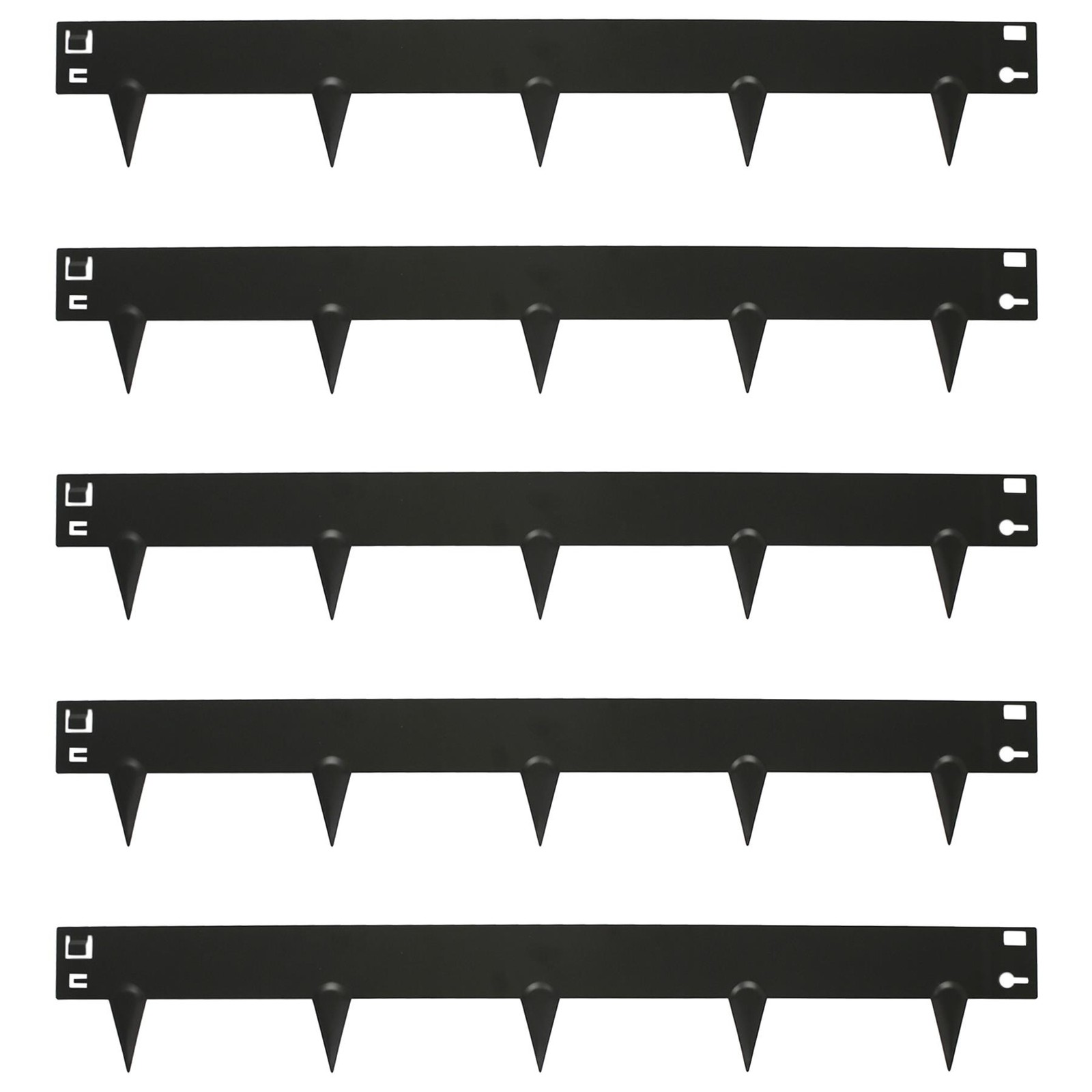 5pc Black Steel Lawn Edging Set 5m x 8cm Flexible Garden Grass Path Edge Border