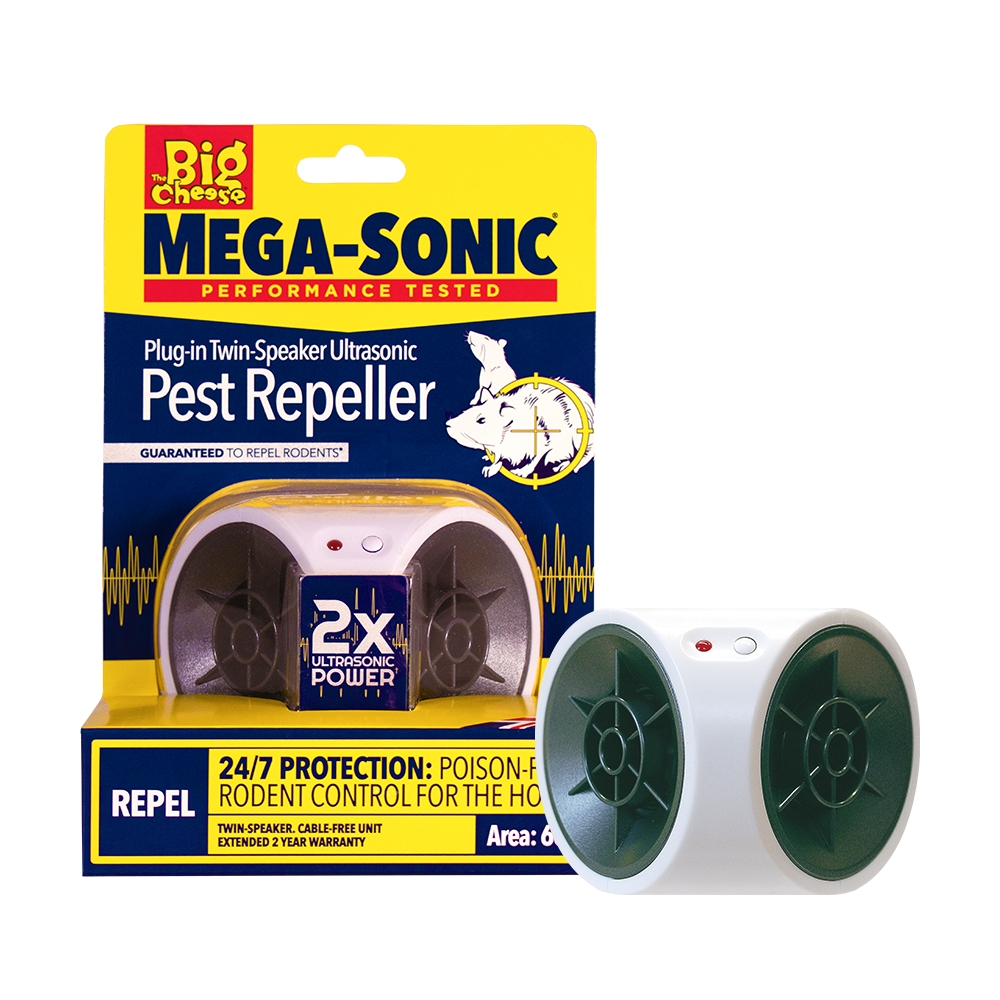 The Big Cheese Mega-Sonic® Plug-In Twin-Speaker Pest Repeller Poison-Free