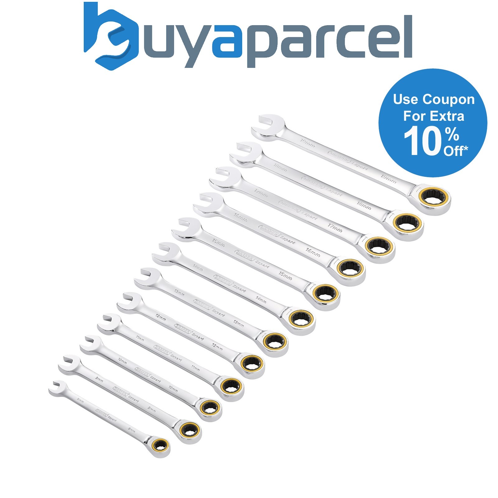 Draper 03897 Draper Expert HI-TORQ Metric Ratchet Combination Spanner Set (12 Pi