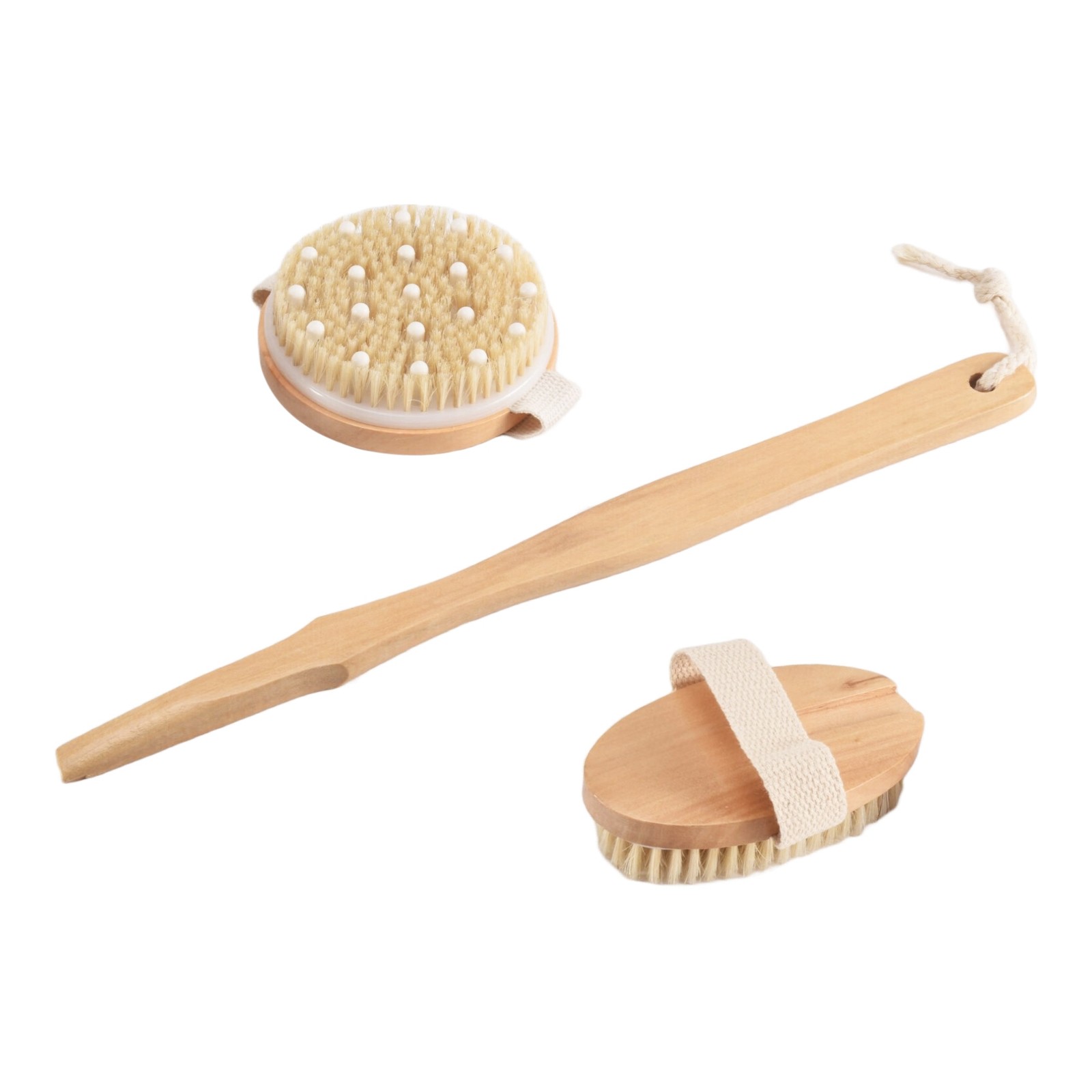 5X(Dry Brushing Body Brush Set of 2, Dry Skin Exfoliating Brush, Handle9344