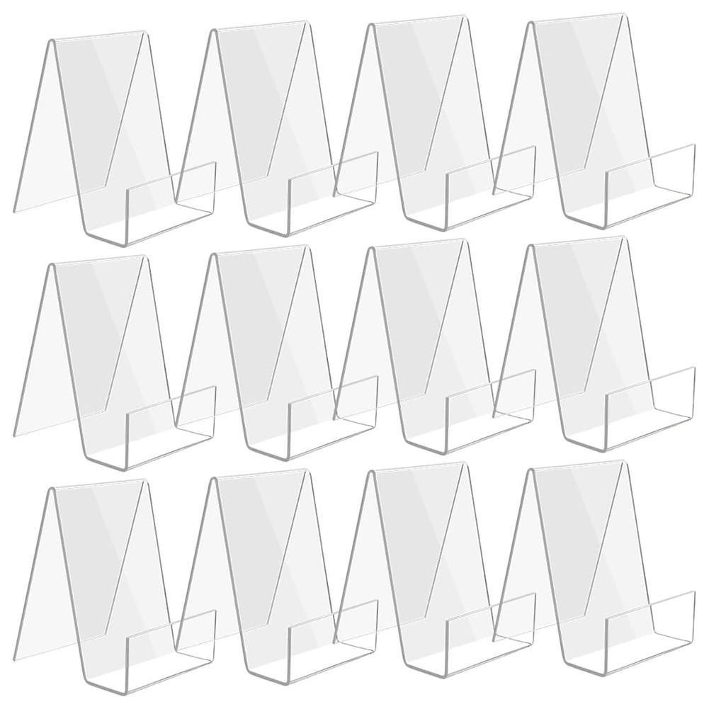 12 Pack Acrylic Book Stand For Books, Photos, Brochures, Tablets E3J59343