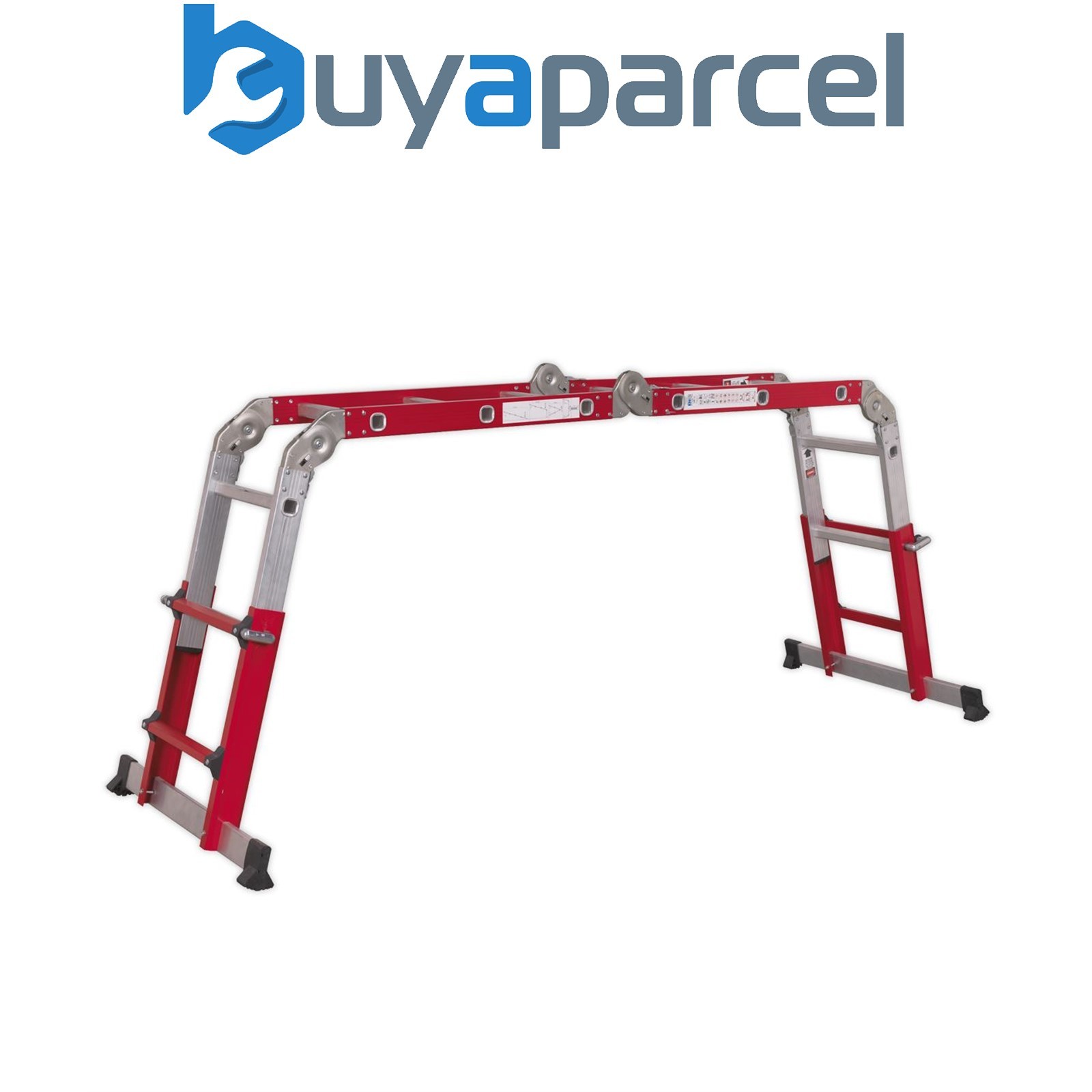 Sealey AFPL2 Aluminium 4-Way Multipurpose Adjustable-Height Ladder - EN 131