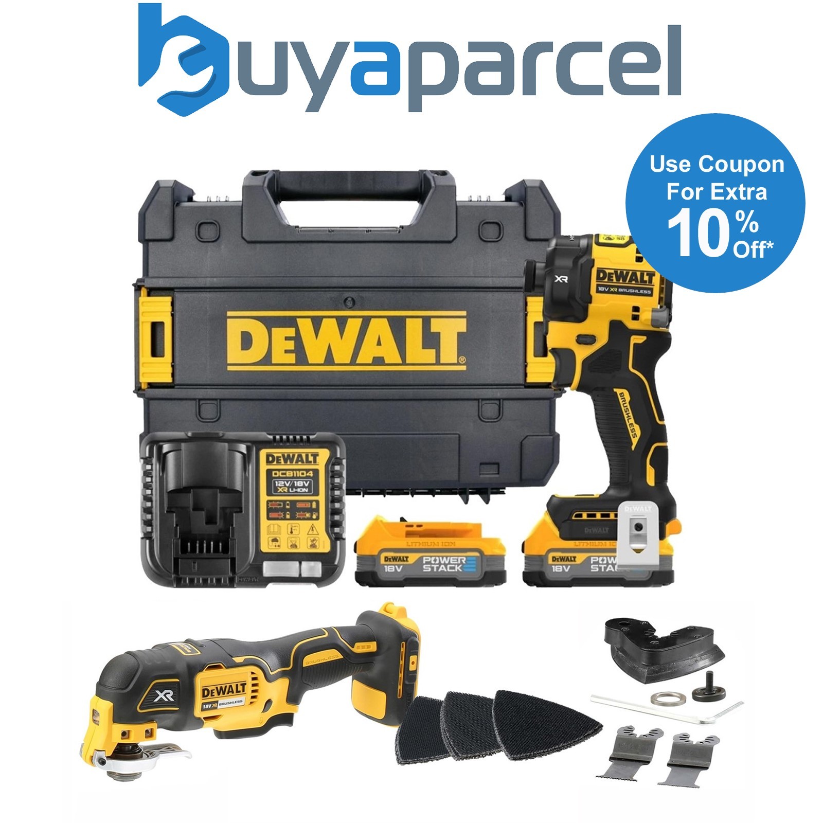 Dewalt DCF870E2T 18v XR Hydraulic Compact Impact Driver + DCS355N Multi Tool