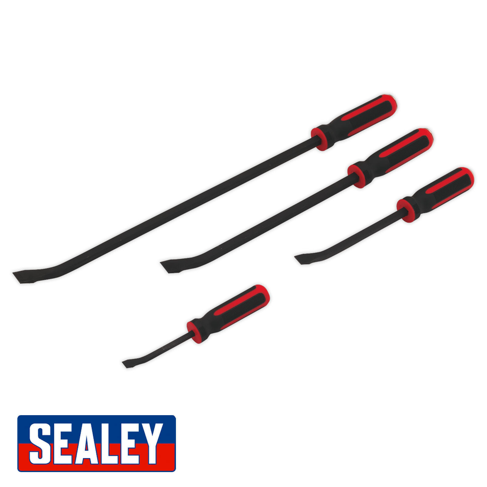 Sealey AK9105 Angled Prybar Set 4 Piece Heavy Duty Angled Prybar Crowbar Tools