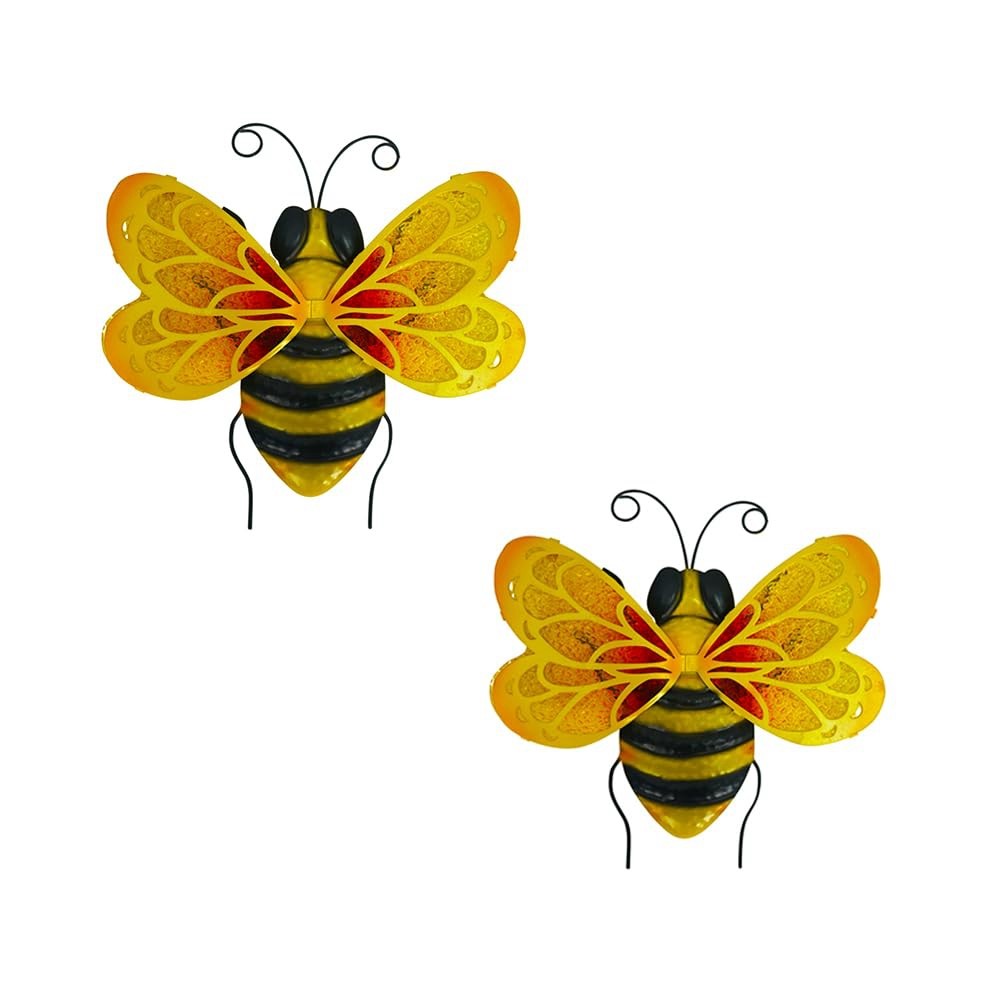 2PCS Metal Bee Wall Art Bee Outdoor Decor Hanging Garden Wall Decor Outside1731