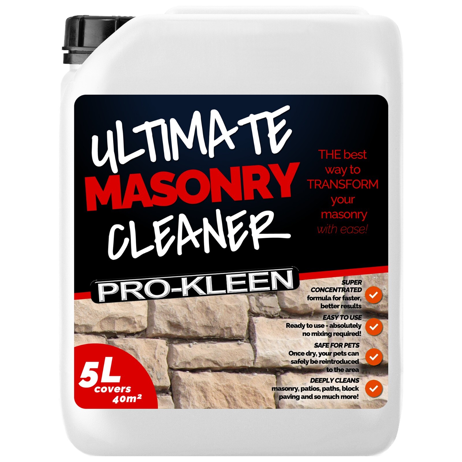 ProKleen Ultimate Masonry Cleaner Drives Patio Slabs Paths Ready To Use 5L