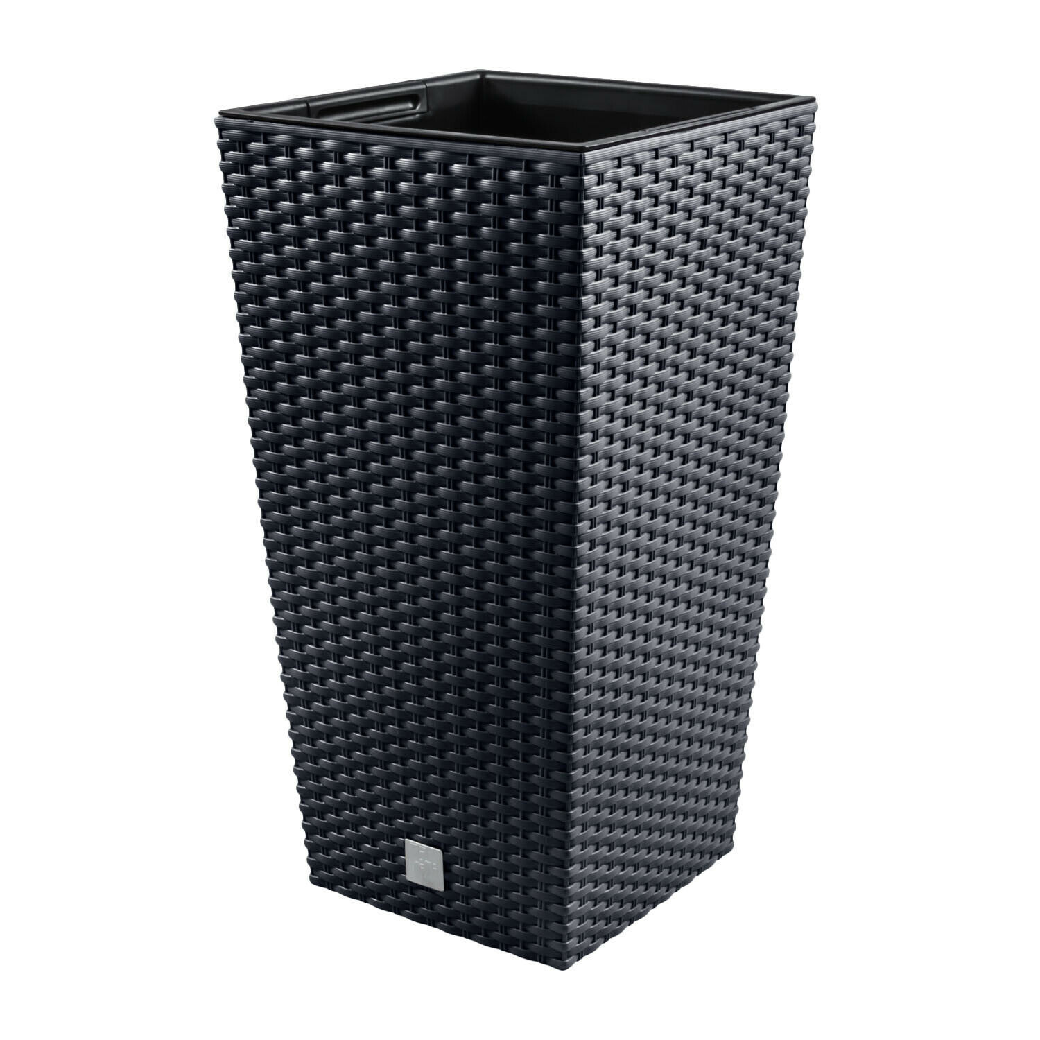 Planter Prosperplast Rattan Look Anthracite Insert DRTS225-S433