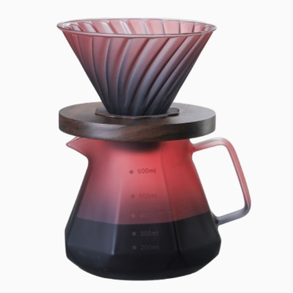 Coffee Hand Drip Pot Percolators Borosilicate Glass Pour Coffee Tea Set6113