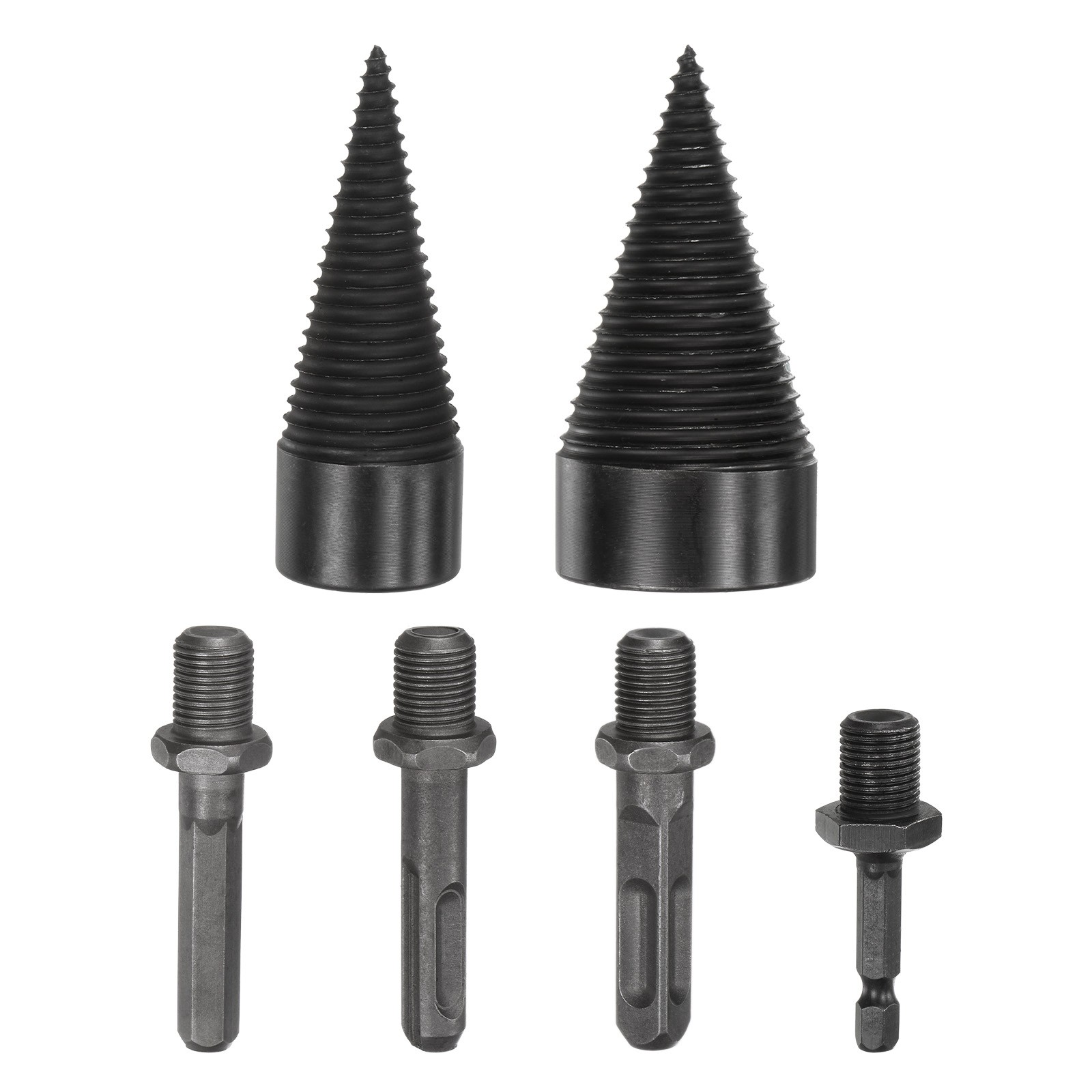 2-Pack Wood Splitter Drill Bit 32mm + 45mm+4 Handles for Stove/Farm