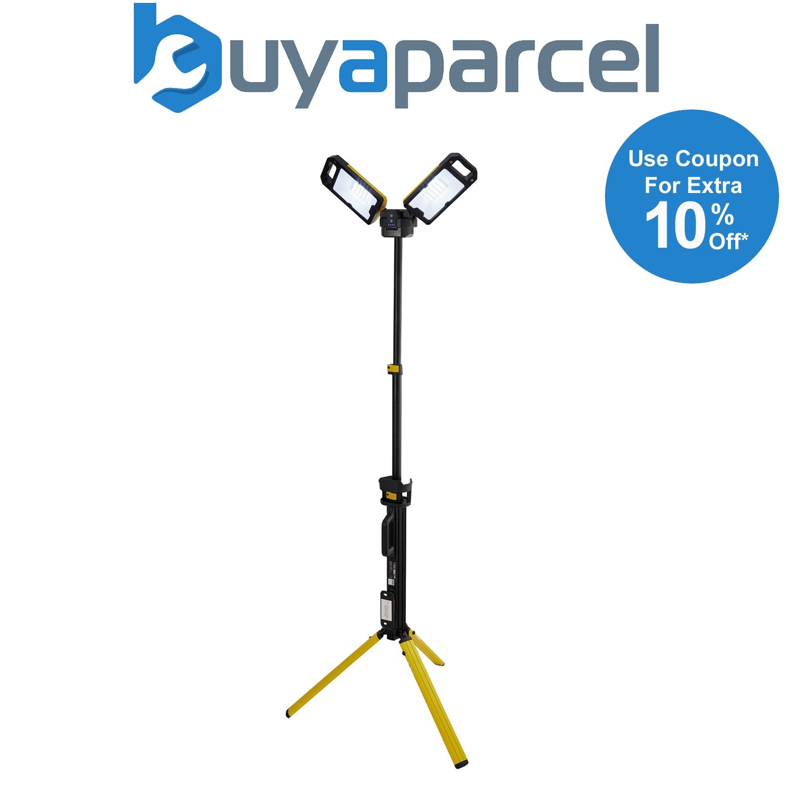 Draper 13885 230V LED Rechargeable Tripod Site Light, 50W, 5000 Lumens