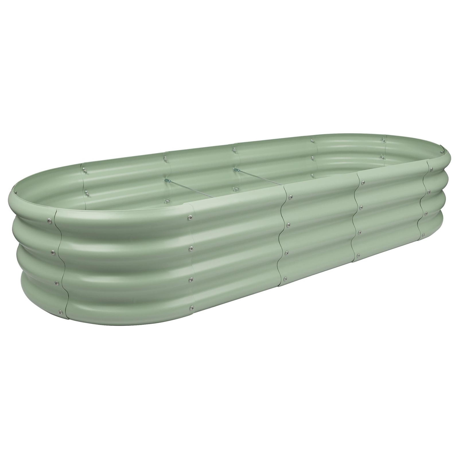 1x Green 180cm x 90cm Rounded Galvanised Steel Raised Garden Bed Planter Box