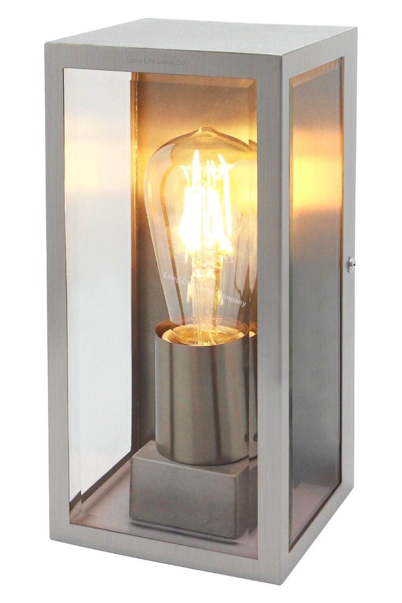 Rectangular Glass Stainless Steel Outdoor Wall Light Garden Wall Lamp ZLC083