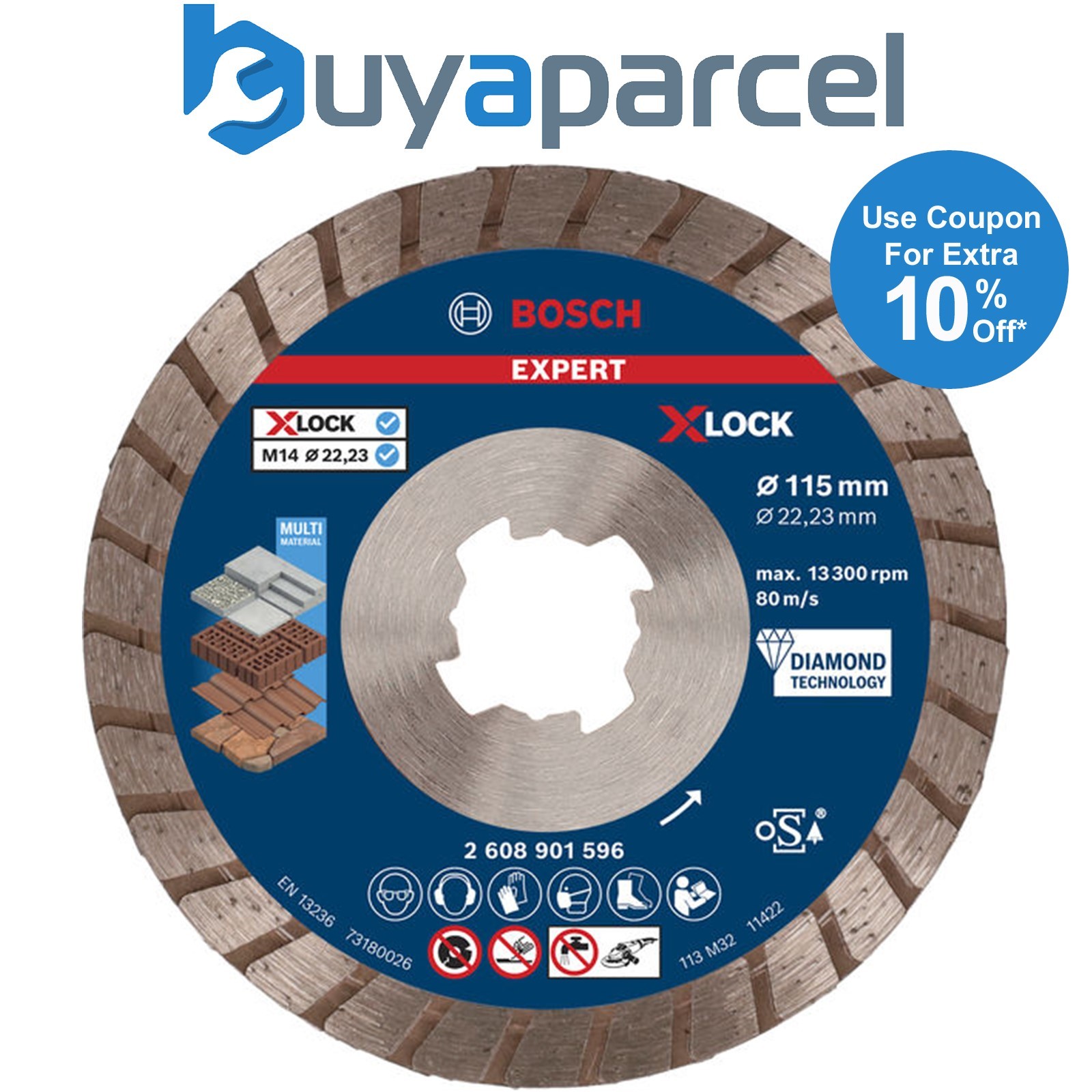 Bosch EXPERT MultiMaterial X-LOCK Diamond Cutting Disc 115 x 22.23 x 2.4 x 12mm