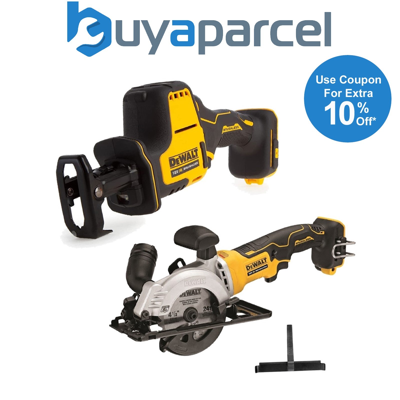 Dewalt DCS369N 18v XR Compact Brushless Reciprocating Saw & DCS571N Circular Saw