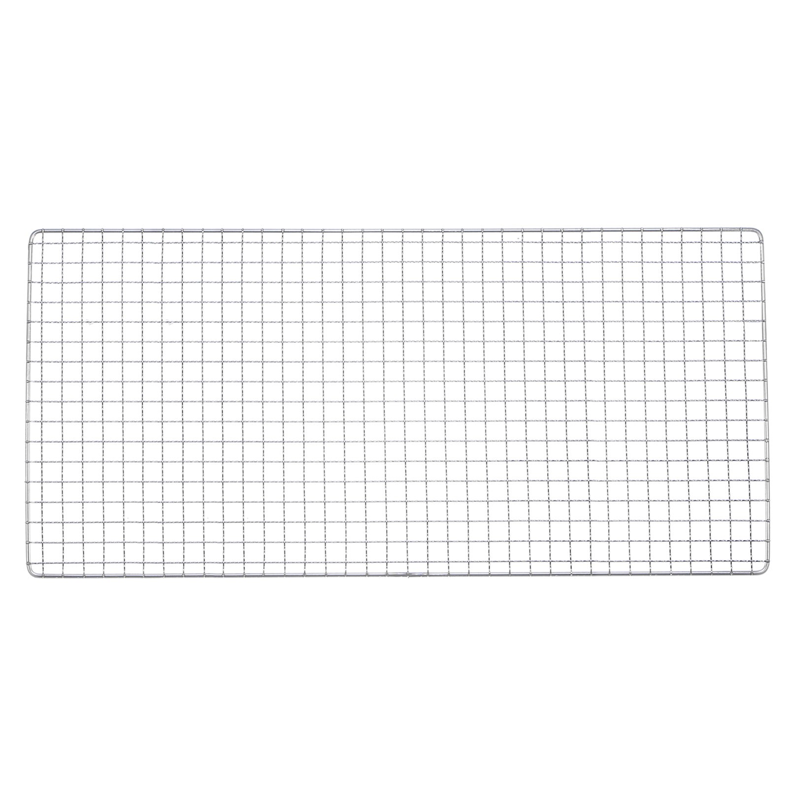 2pcs Square BBQ Grill Net 29.5x60cm Stainless Steel Barbecue Mesh Mat