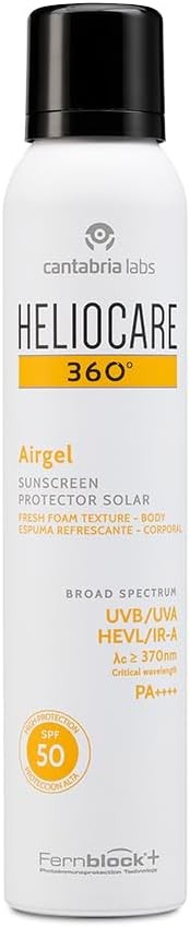 Heliocare 360 Airgel SPF50+ 200ml | Mousse Sunscreen for Face & Neck | UVA UVB