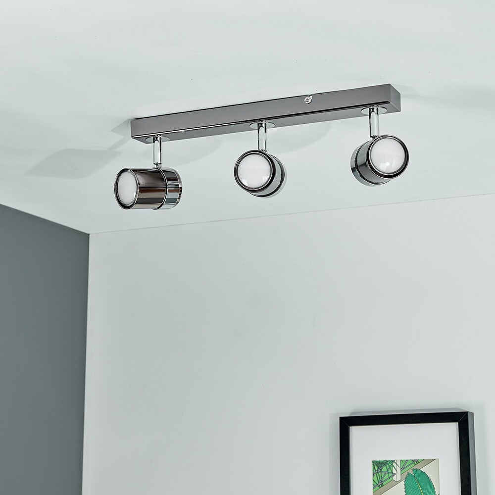 3 Way Ceiling Lights Spotlight Adjustable Fitting Kitchen Fitting LED GU10 Bulbs