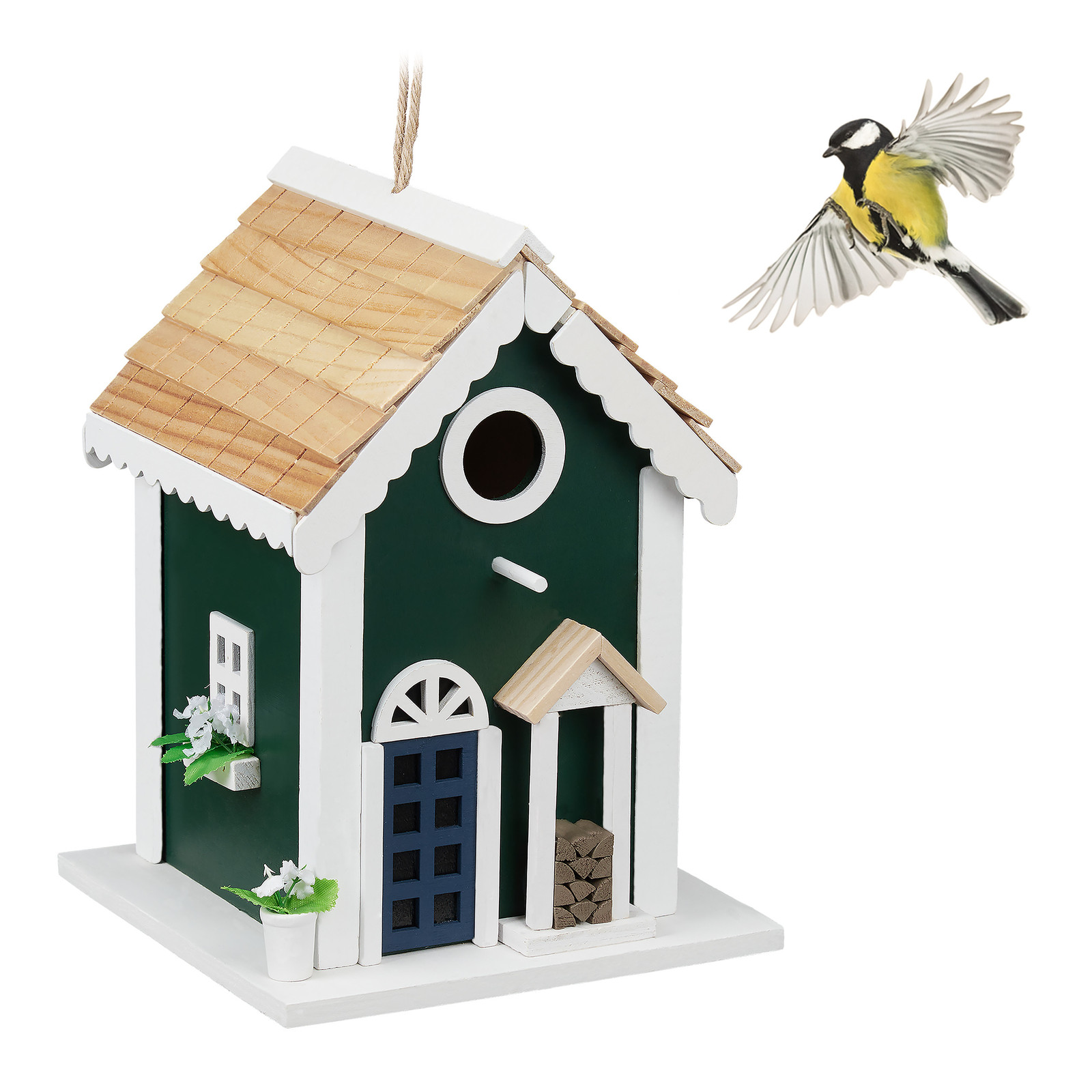 Bird house Wooden Bird Feeding Station Hanging Bird House Garden Bird Feeder