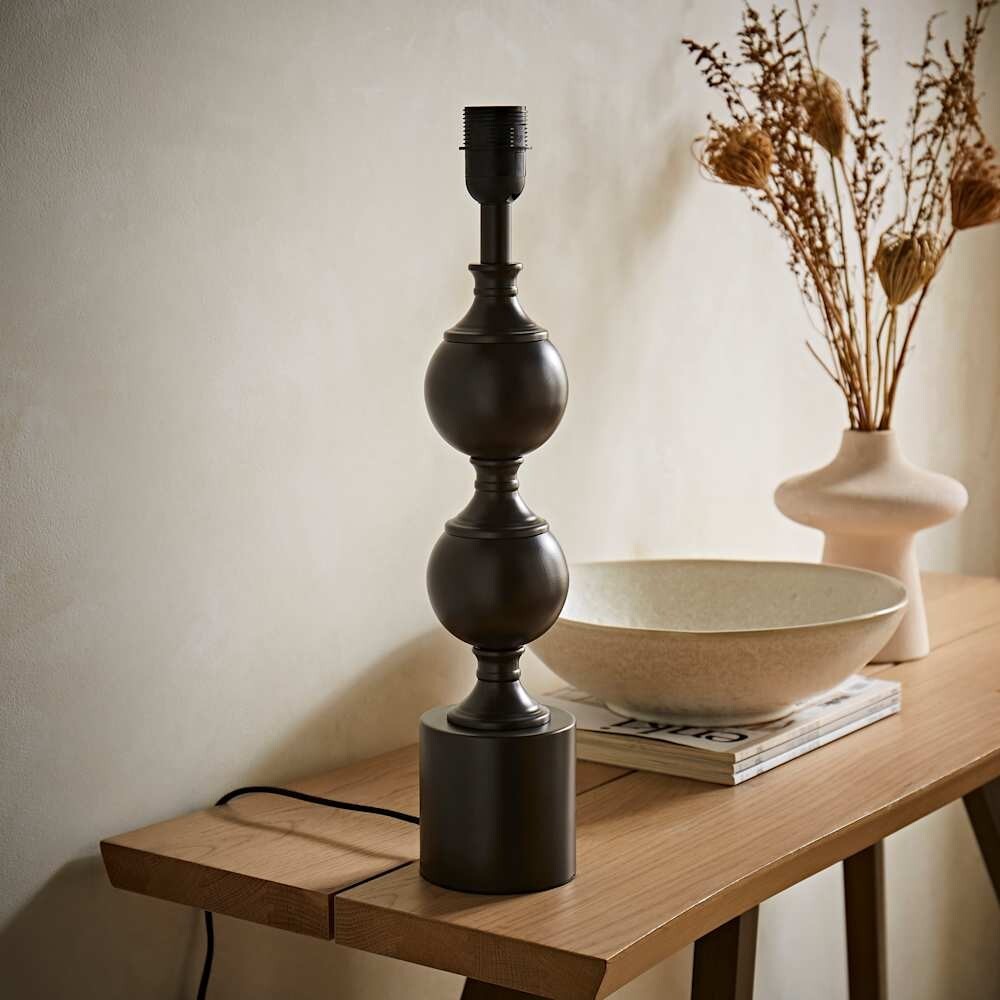 Candlestick Table Lamp Base Metal Living Room Bedroom Reading Light Ball Design