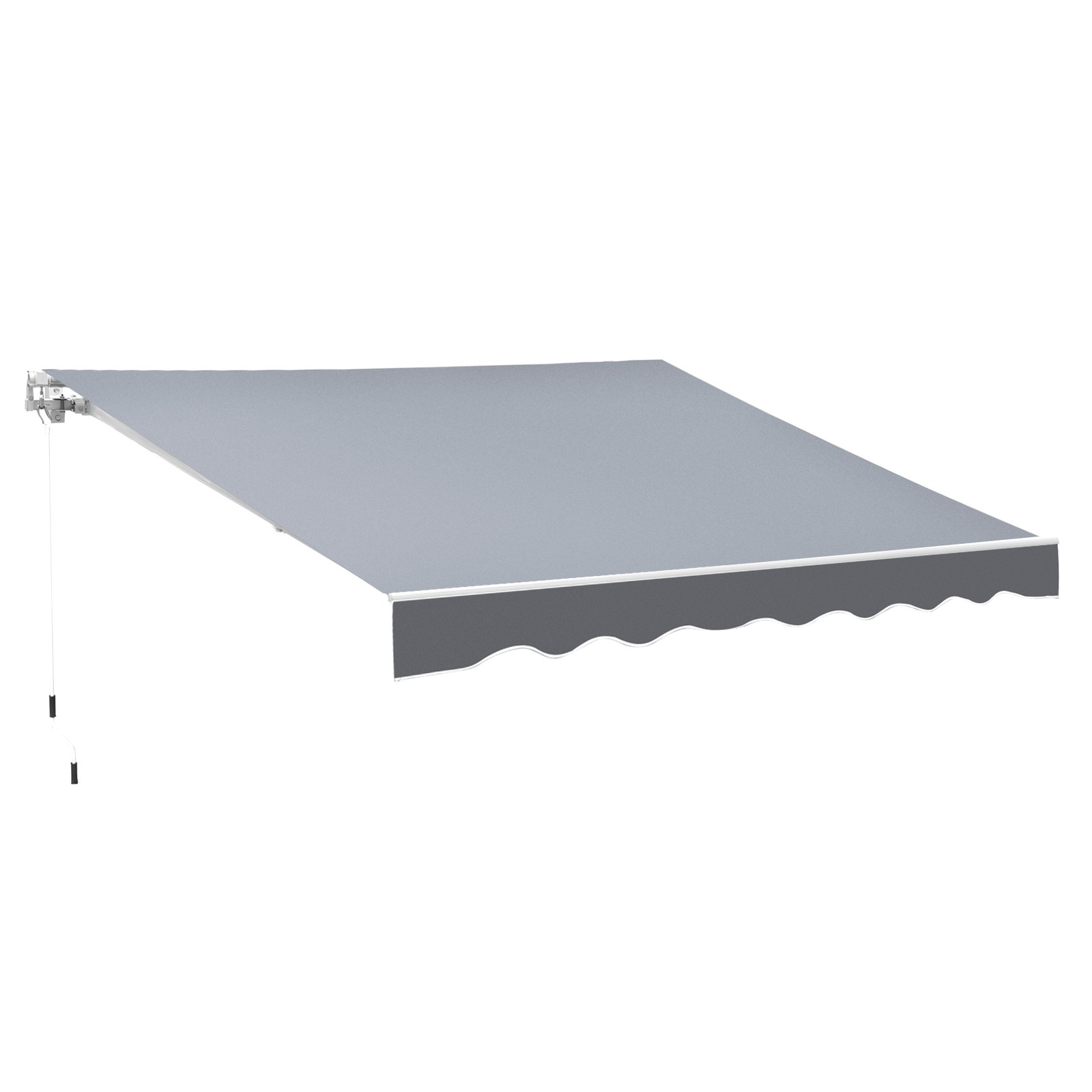 Outsunny Garden Sun Shade Canopy Retractable Awning, 2.5 x 2m, Grey