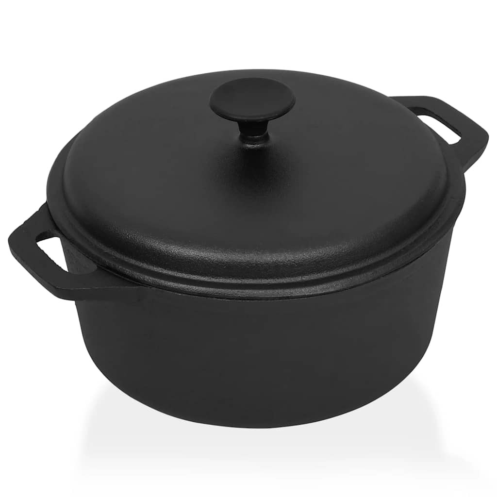 Pot Cast Iron Roaster Cooking Stock Gill Kitchen Camping Barbecue vidaXL