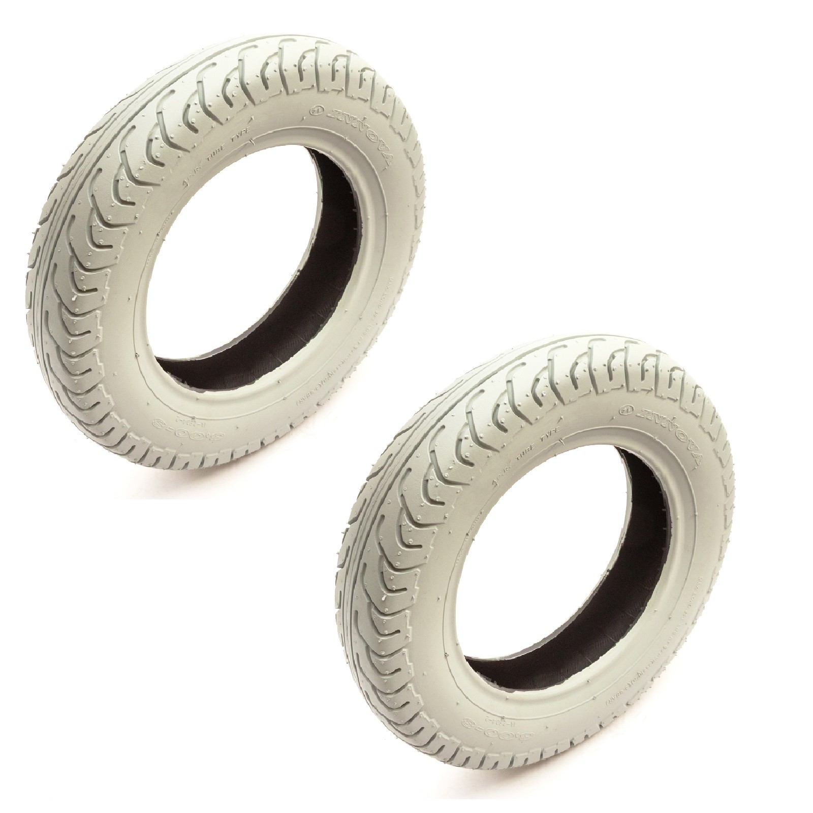 2x Tyre 3.00-8 Mobility Scooter Pneumatic Grey Road Tread Wheel 8 Inch Rim 4 Ply