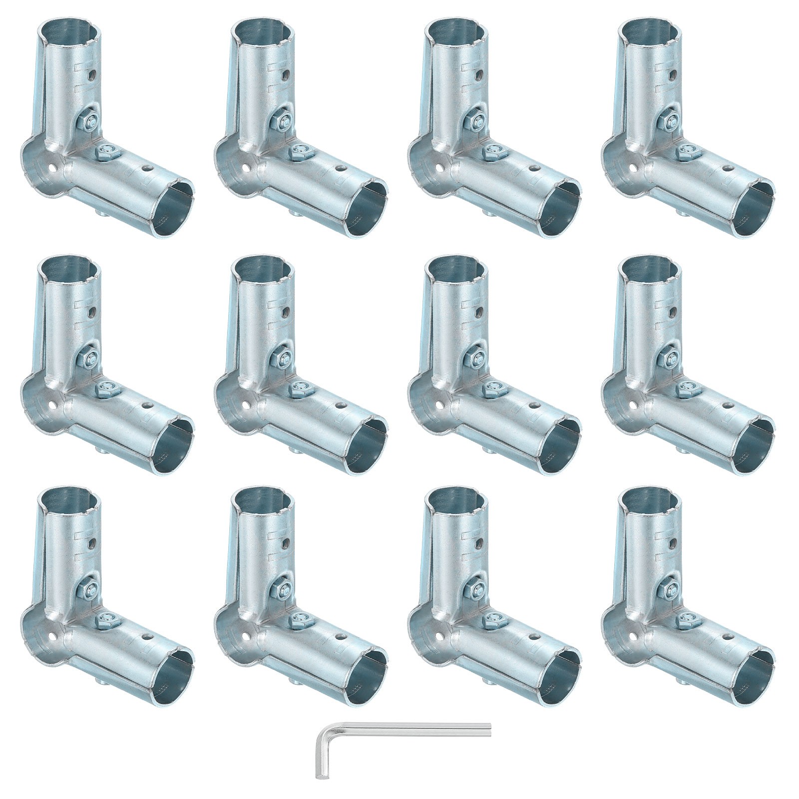12Pcs 90 Degree Structural Pipe Connector, 3 Way Clamp Fit OD 1 Inch (25mm) Tube