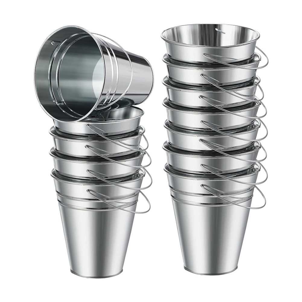 12 Pack Metal Buckets with Handle,Basket Bucket for Kids, Kids Party7939